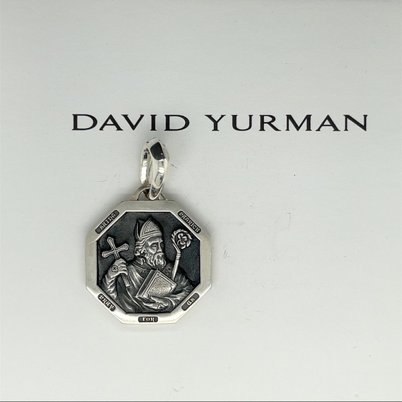 David Yurman Sterling Silver Mens & Womens St. Saint Patrick Amulet Pendent - Picture 2 of 6